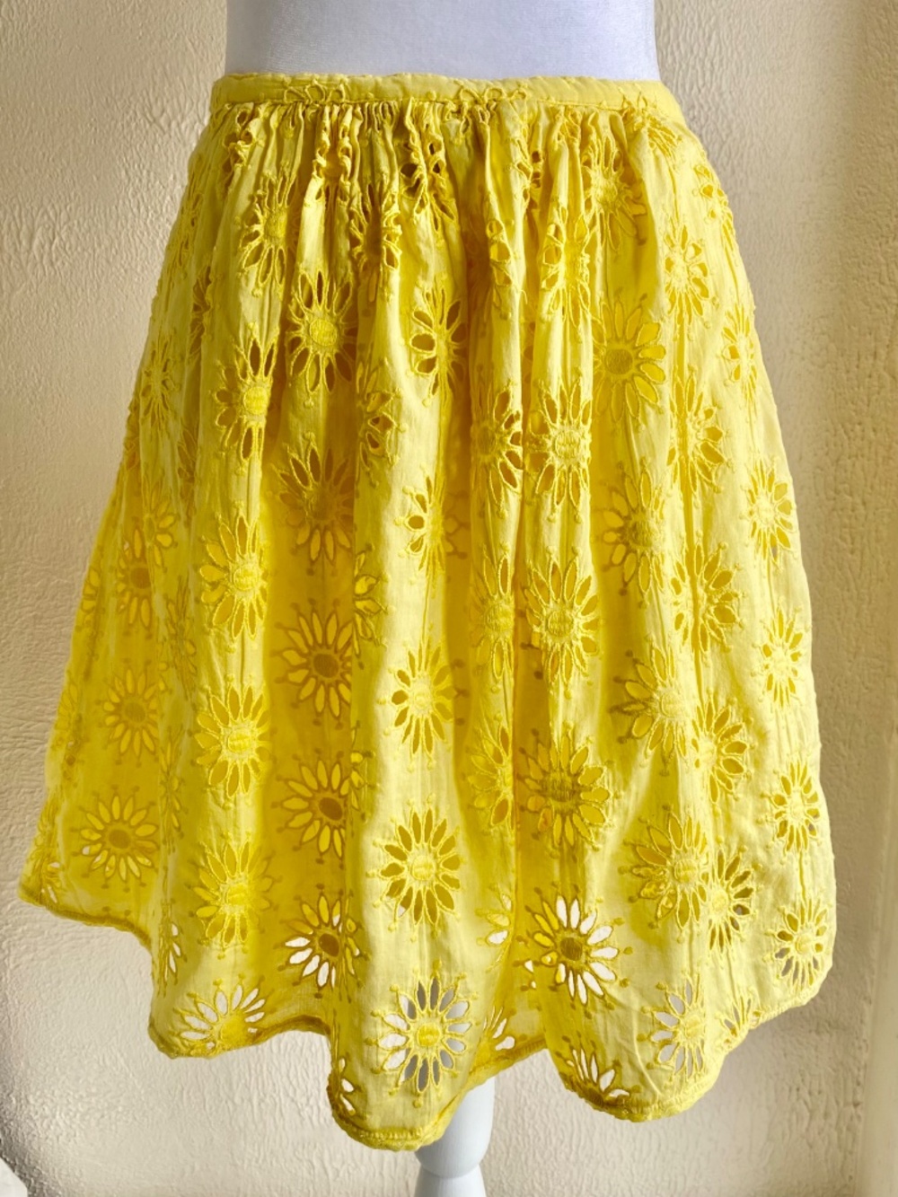 Vintage Y2k Lucky Brand yellow eyelet skirt Size S